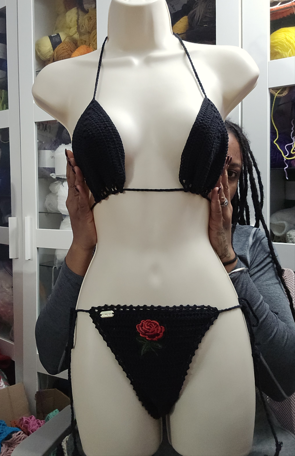 ensembles de bikini rose noire au crochet *déstockage*