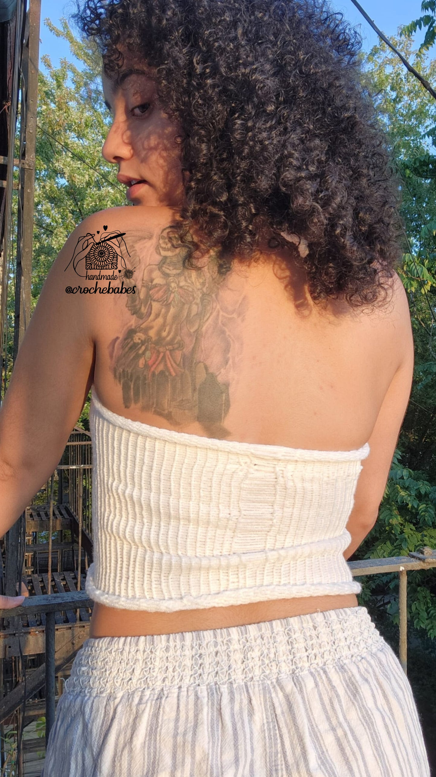 White knitt summer top asymmetrical top