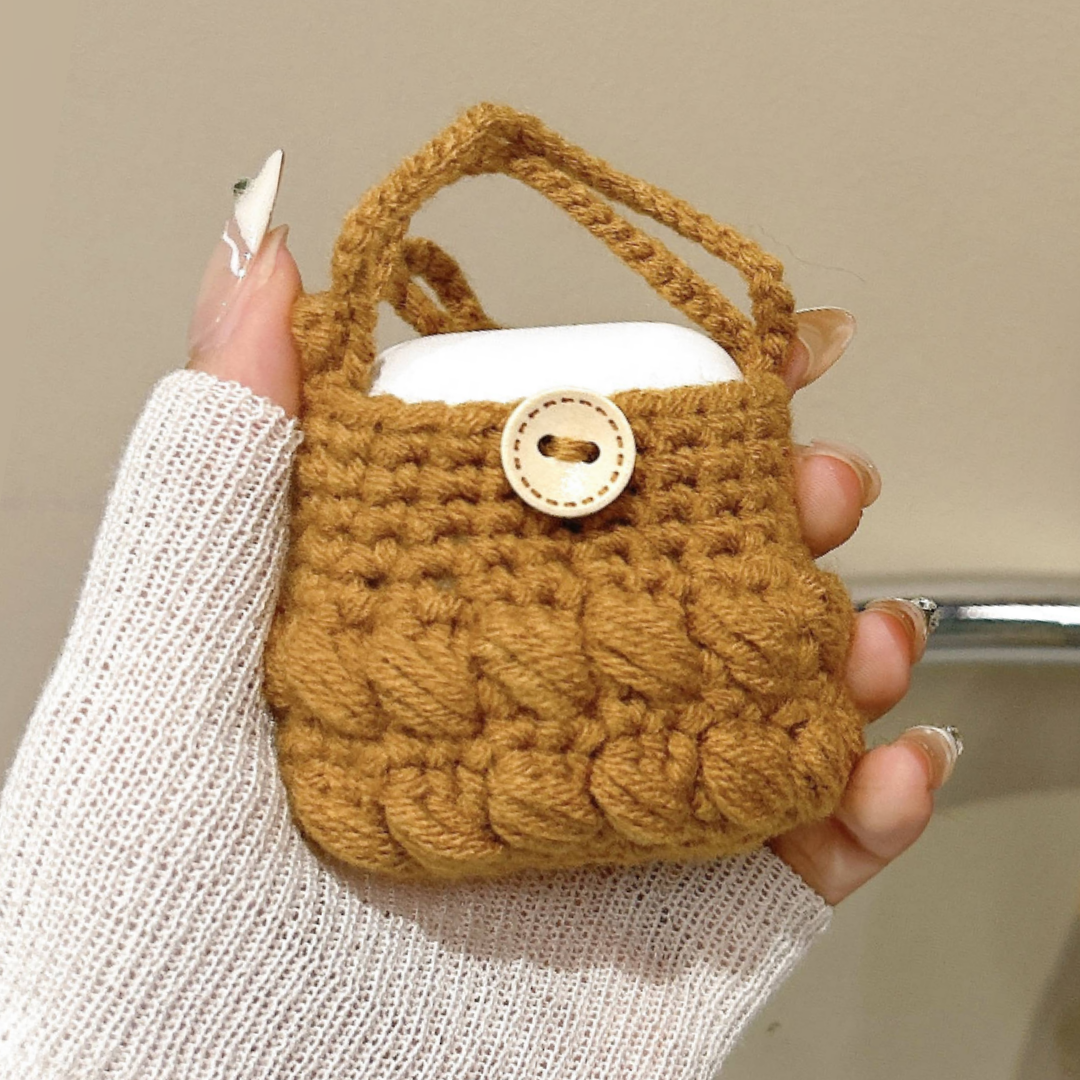 Cute crochet airpod case bag