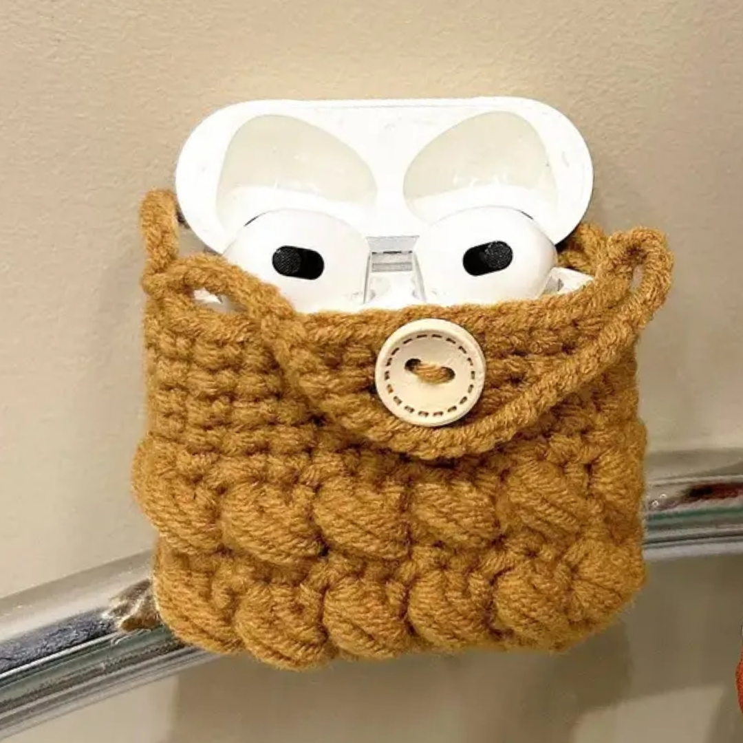 Cute crochet airpod case bag