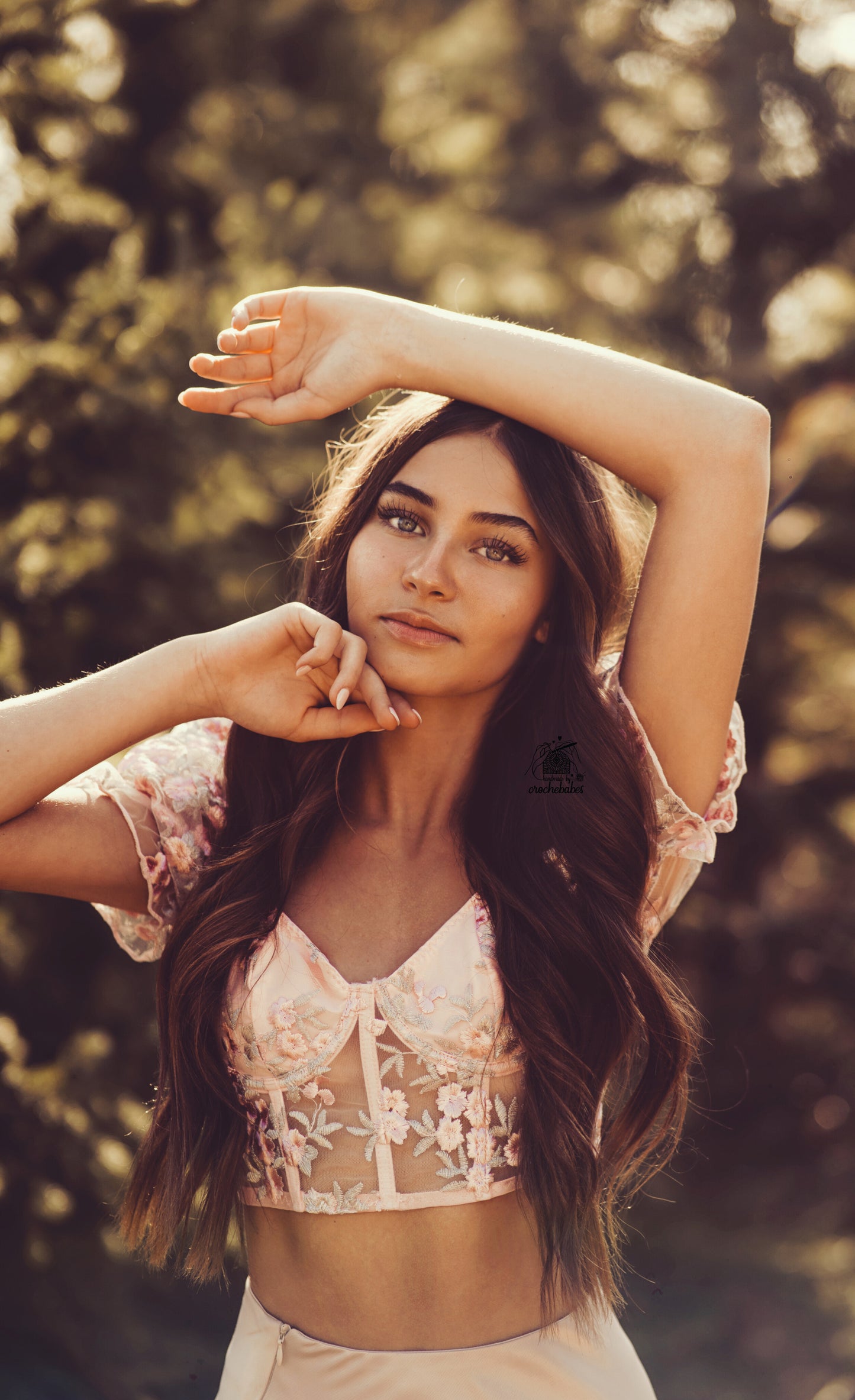 Floral embroidery Corset Top