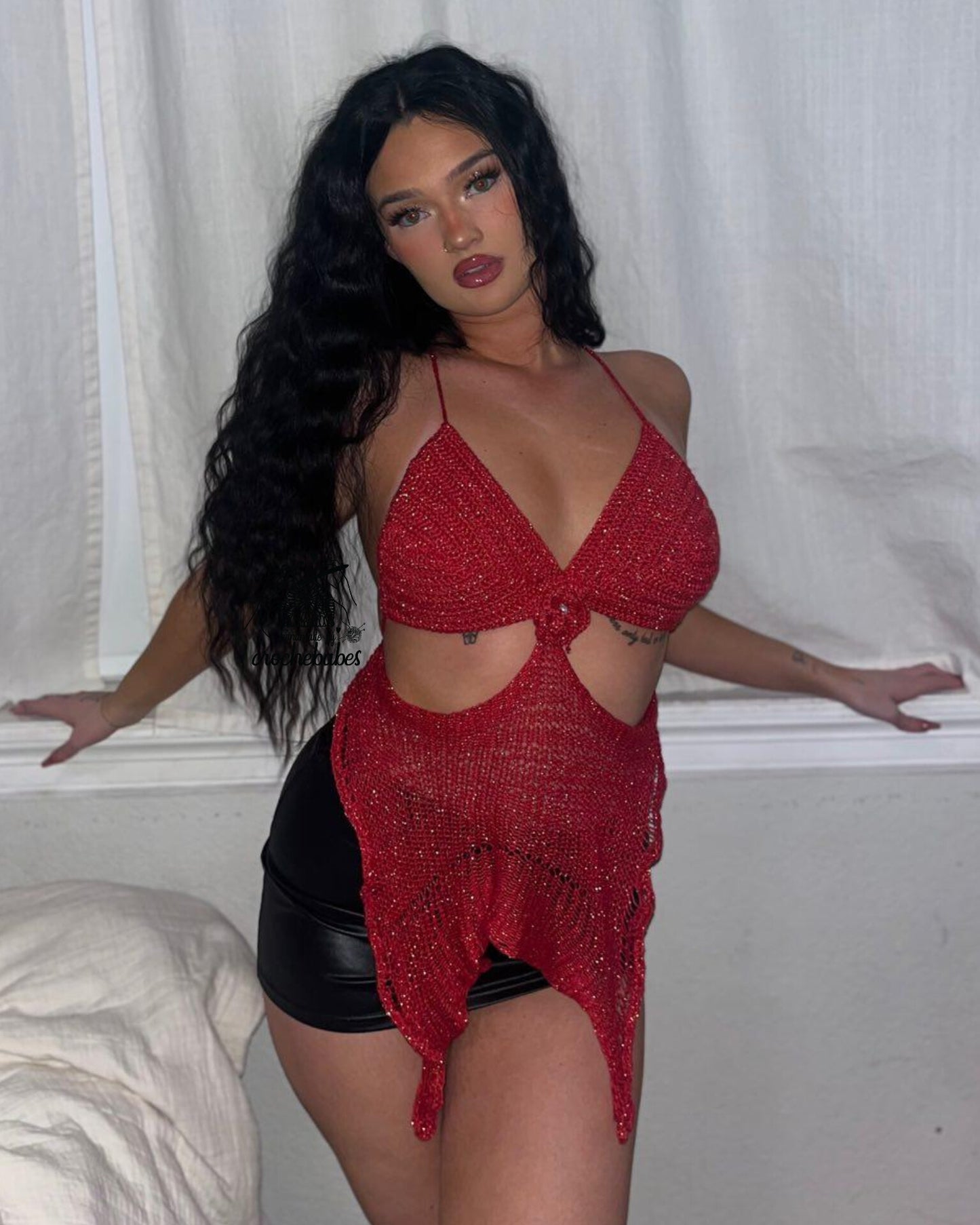 Rosey crochet  knitt top