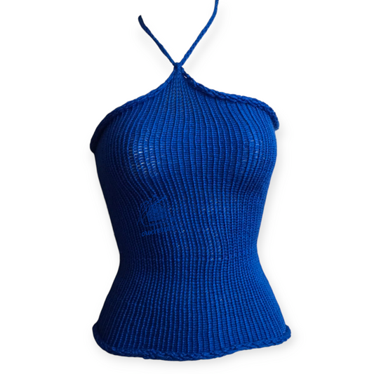 Blue hand knitt summer top