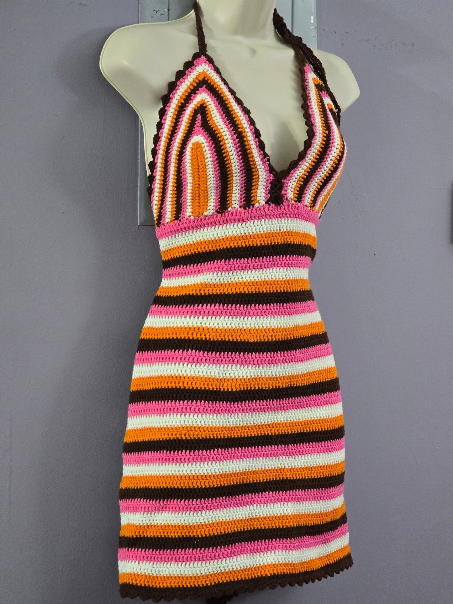crochet backless dress size medium| clearances sales size medium *