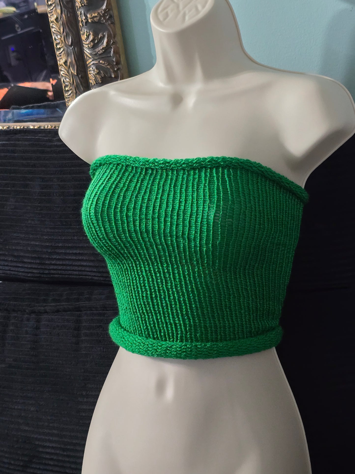 Two-piece knit tube top and skirts