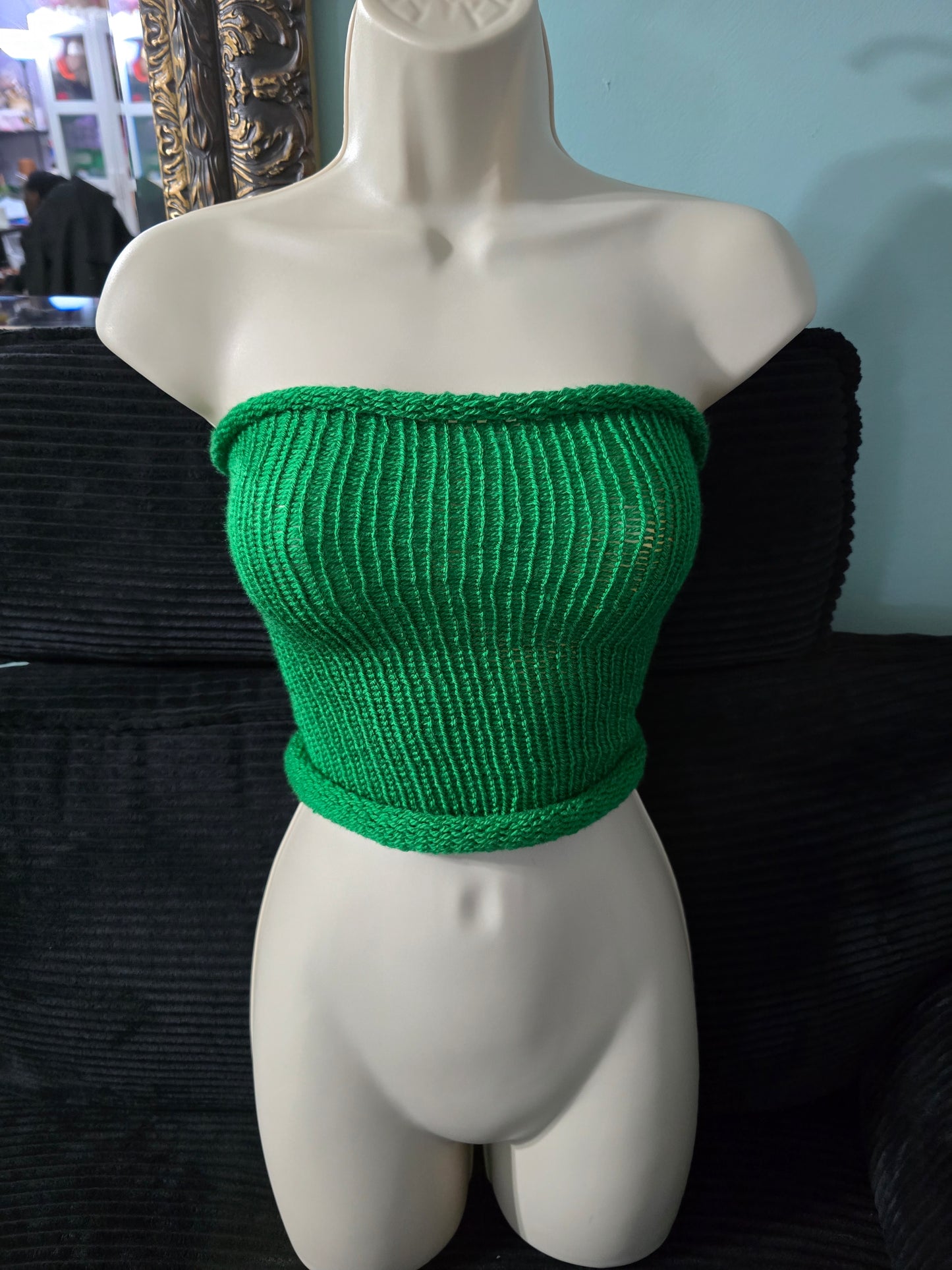 Two-piece knit tube top and skirts