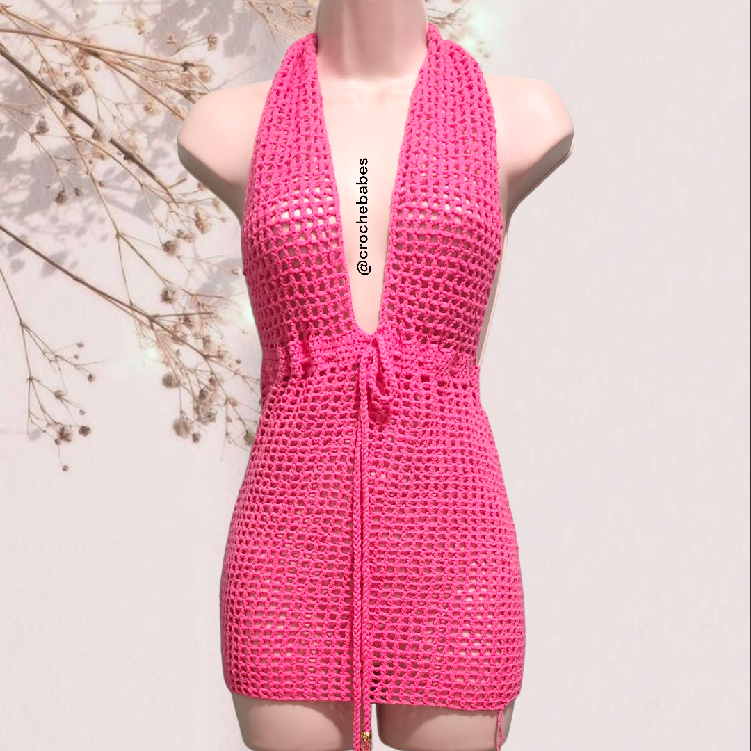 Robe de plage mini au crochet Ruby au-dessus du genou