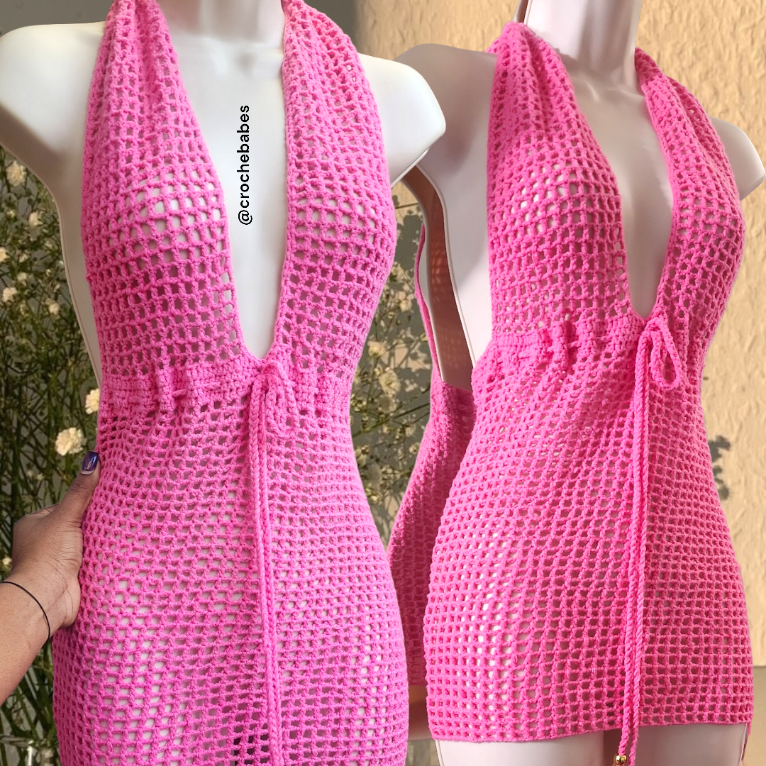 Robe de plage mini au crochet Ruby au-dessus du genou