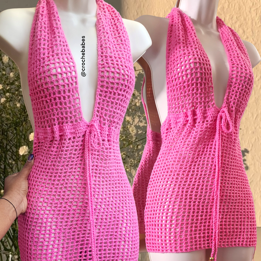 Robe de plage mini au crochet Ruby au-dessus du genou